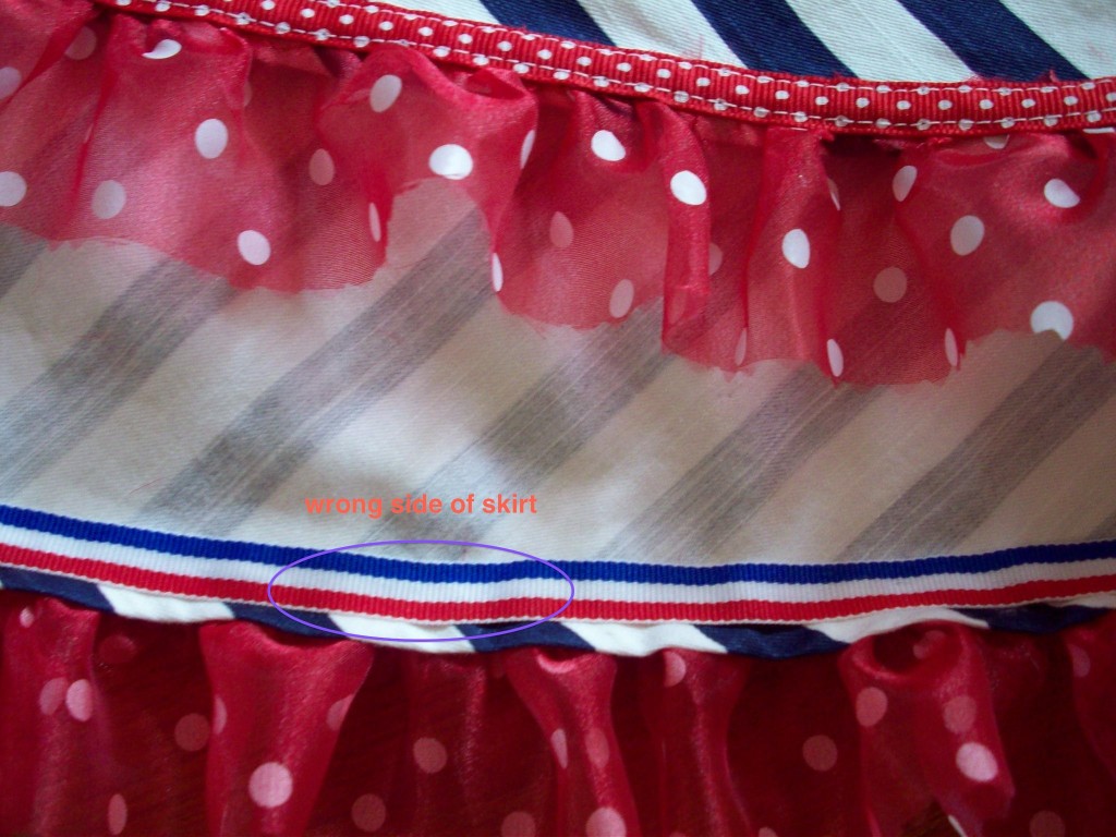 wrong side of skirt