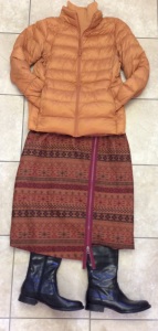 Puffer jacket and T-neck from Uniglo