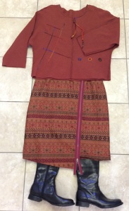 Light weight boiled wool and rayon top. Fabric from Satin Moon, San Francisco