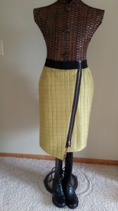 Pea Green Quilted Skirt